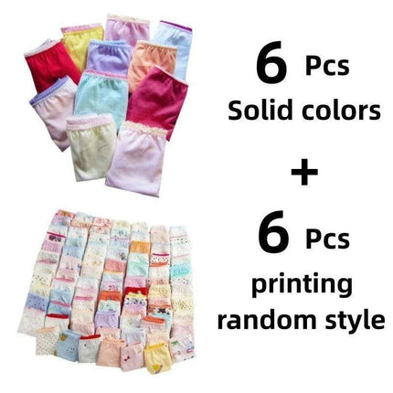 Adorable 12-Pack Cartoon Cotton Briefs for Little Girls - Comfy Underwear for Ages 1-12 - Très Elite