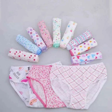 Adorable 12-Pack Cartoon Cotton Briefs for Little Girls - Comfy Underwear for Ages 1-12 - Très Elite