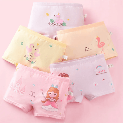 Adorable 5-Pack Cartoon Cotton Underwear Set for Toddler Girls Aged 2-10 - Très Elite
