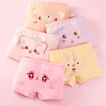Adorable 5-Pack Cartoon Cotton Underwear Set for Toddler Girls Aged 2-10 - Très Elite