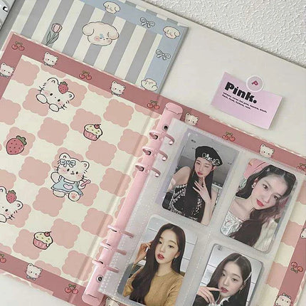 Adorable A5 Kawaii Biscuit Bear Photocard Organizer with Protective Dust Cover for Kpop Enthusiasts - Très Elite