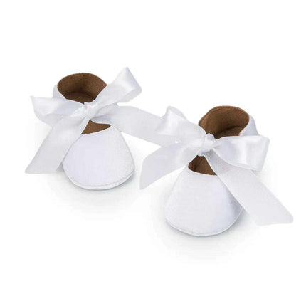 Adorable Baby Girl Crib Shoes with Butterfly Knot - Non-slip Soft Cotton Rubber First Walkers - Très Elite