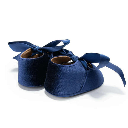 Adorable Baby Girl Crib Shoes with Butterfly Knot - Non-slip Soft Cotton Rubber First Walkers - Très Elite