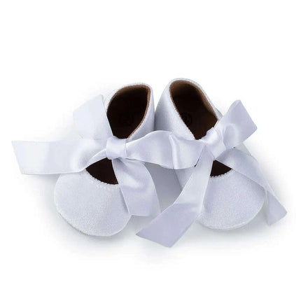 Adorable Baby Girl Crib Shoes with Butterfly Knot - Non-slip Soft Cotton Rubber First Walkers - Très Elite