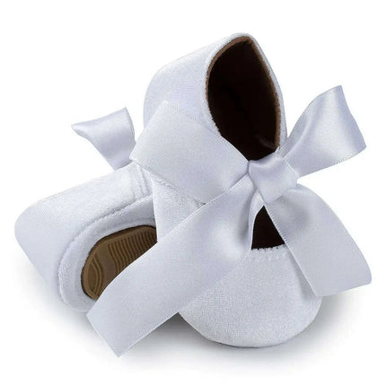 Adorable Baby Girl Crib Shoes with Butterfly Knot - Non-slip Soft Cotton Rubber First Walkers - Très Elite