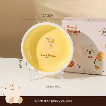 Adorable Bear Dodo Cream Kids Breakfast Bowl Set - Essential Kitchen Delight - Très Elite