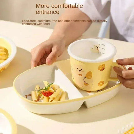 Adorable Bear Dodo Cream Kids Breakfast Bowl Set - Essential Kitchen Delight - Très Elite