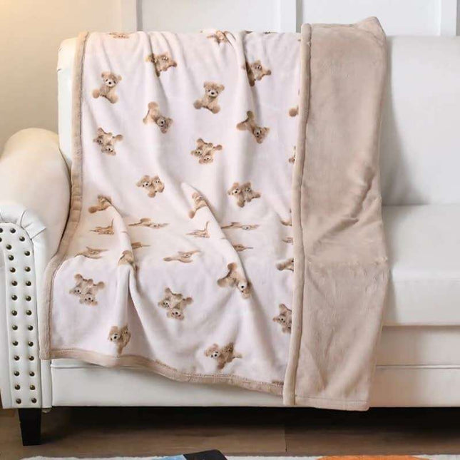 Adorable Cartoon Fleece Baby Blanket: Double-Layered Winter Warmth Must-Have