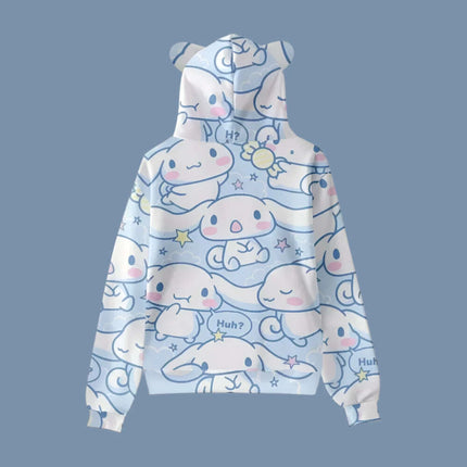 Adorable Cinnamoroll Cat-Eared Hoodie for Girls - Charming Sanrio Character Sweatshirt - Très Elite