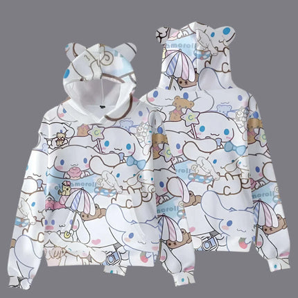 Adorable Cinnamoroll Cat-Eared Hoodie for Girls - Charming Sanrio Character Sweatshirt - Très Elite