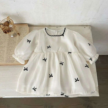 Adorable Cotton Long Sleeve Romper with Bow for Baby Girls - Perfect for Everyday Fashion - Très Elite