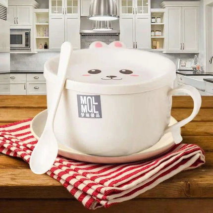 Adorable Double-Layer Noodle Bowl with Playful Rabbit Design - A Must-Have for Fun Dining Experiences! - Très Elite