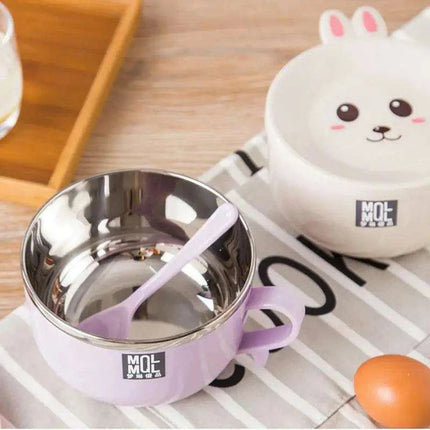 Adorable Double-Layer Noodle Bowl with Playful Rabbit Design - A Must-Have for Fun Dining Experiences! - Très Elite