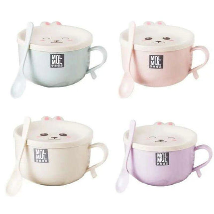 Adorable Double-Layer Noodle Bowl with Playful Rabbit Design - A Must-Have for Fun Dining Experiences! - Très Elite