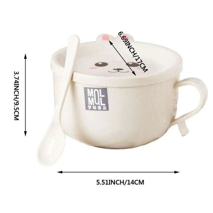 Adorable Double-Layer Noodle Bowl with Playful Rabbit Design - A Must-Have for Fun Dining Experiences! - Très Elite