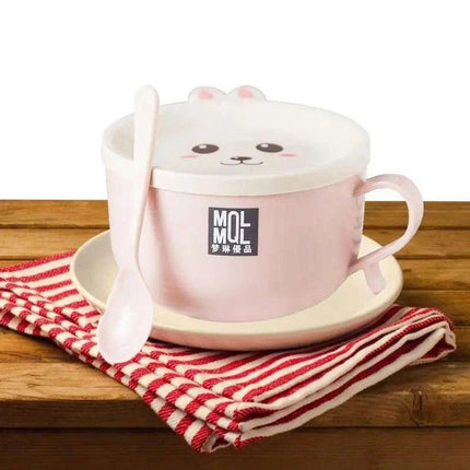 Adorable Double-Layer Noodle Bowl with Playful Rabbit Design - A Must-Have for Fun Dining Experiences! - Très Elite