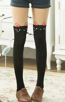 Adorable Kawaii Bear Print Tights for Kids - Cozy Pantyhose with Whimsical Knee Designs - Très Elite