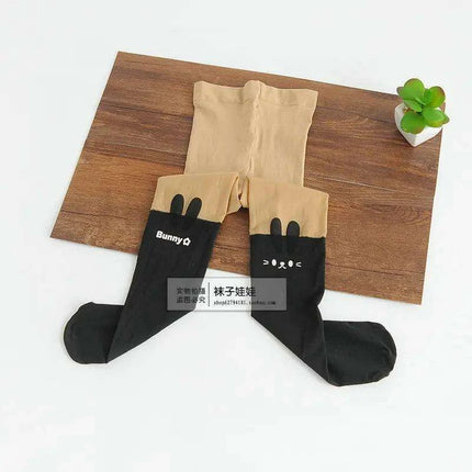 Adorable Kawaii Bear Print Tights for Kids - Cozy Pantyhose with Whimsical Knee Designs - Très Elite