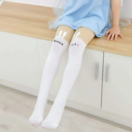 Adorable Kawaii Bear Print Tights for Kids - Cozy Pantyhose with Whimsical Knee Designs - Très Elite