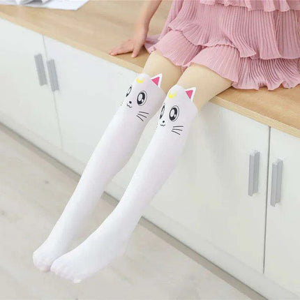 Adorable Kawaii Bear Print Tights for Kids - Cozy Pantyhose with Whimsical Knee Designs - Très Elite