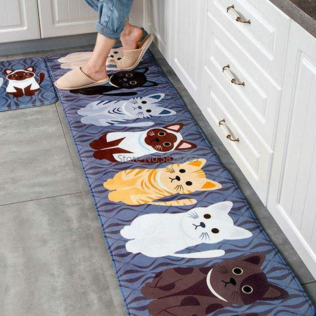 Adorable Kawaii Cat Non-Slip Kitchen Mat for Safety and Style