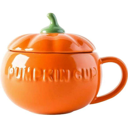 Adorable Kawaii Pumpkin Ceramic Mug Set - Perfect Halloween Drinkware for Soups and Beverages - Très Elite