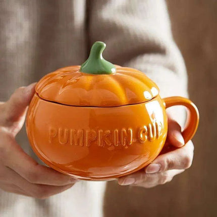 Adorable Kawaii Pumpkin Ceramic Mug Set - Perfect Halloween Drinkware for Soups and Beverages - Très Elite