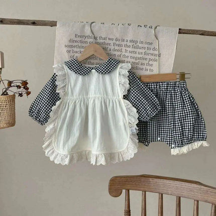 Adorable Plaid Long Sleeve Set for Girls - Très Elite