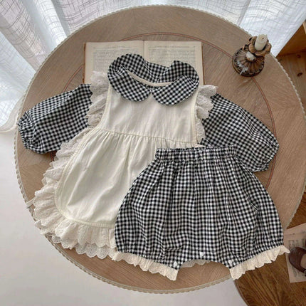 Adorable Plaid Long Sleeve Set for Girls - Très Elite