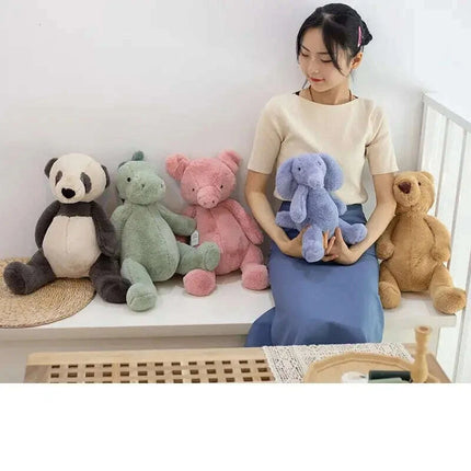 Adorable Plush Fluffy Animal Cuddly Dolls - Elephants, Teddy Bears, Pandas, and Dinosaurs for Kids..