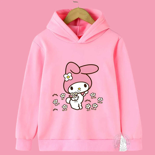 Adorable Sanrio Melody Girls' Cartoon Windbreaker for Spring and Autumn Fun