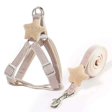 Adorable Starfish-Themed Adjustable Harness and Leash Set for Small Pets - Très Elite
