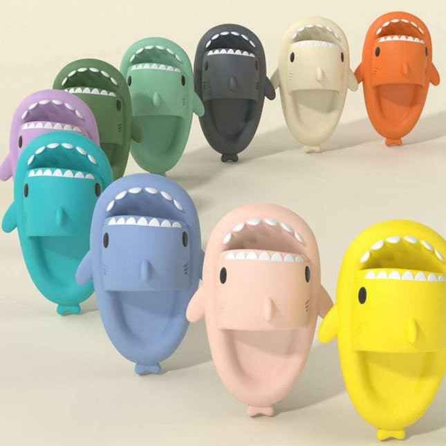Adult's Slippers Indoor Outdoor Funny Shark Cartoon..