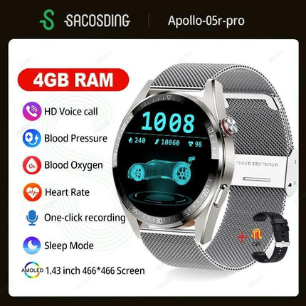 Advanced 4G RAM Smartwatch with Always-On Display - Bluetooth Calling, Health Monitoring, Music Storage - Compatible with Android & iOS - Très Elite