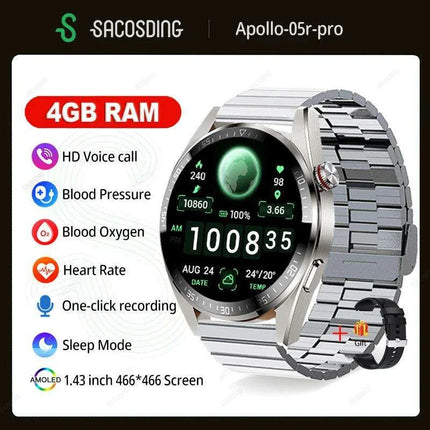 Advanced 4G RAM Smartwatch with Always-On Display - Bluetooth Calling, Health Monitoring, Music Storage - Compatible with Android & iOS - Très Elite