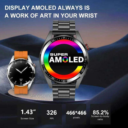 Advanced AMOLED Smartwatch with Bluetooth Calling, Health Tracking, and Multi-Sport Modes for iOS & Android..