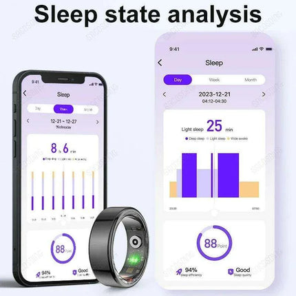 Advanced QRing Health & Fitness Monitor Ring - Comprehensive Heart Rate, Oxygen, Sleep & Activity Tracking - Très Elite