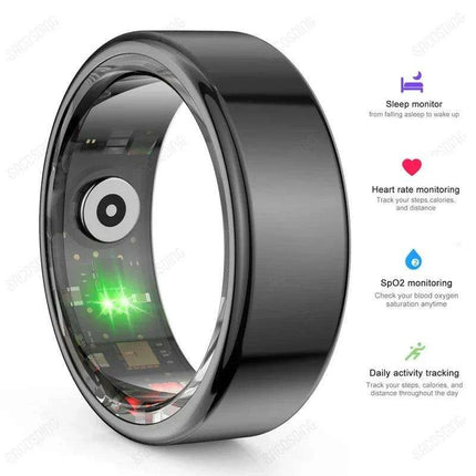 Advanced QRing Health & Fitness Monitor Ring - Comprehensive Heart Rate, Oxygen, Sleep & Activity Tracking - Très Elite