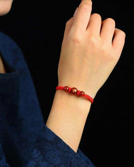 Lucky Dragon Wealth Charm Red Rope Bracelet - 2024 Chinese Zodiac Prosperity Gift