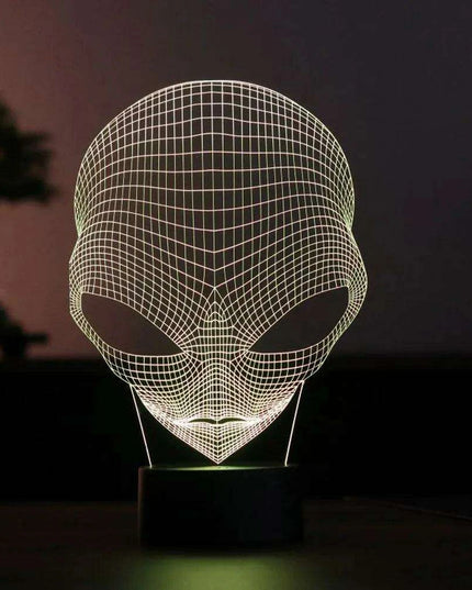 Alien 3D Optical Illusion LED Night Light - Vibrant Color-Changing Home Decor Piece