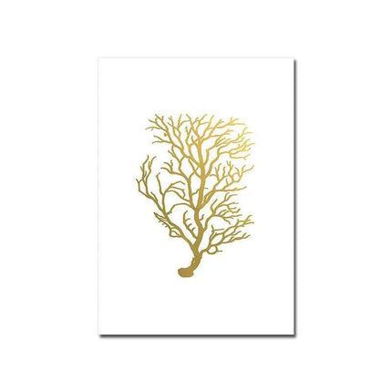Serene Coastal Beauty: Golden Coral Tree Giclee Art Print for Stylish Home Decor