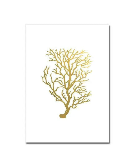 Serene Coastal Beauty: Golden Coral Tree Giclee Art Print for Stylish Home Decor