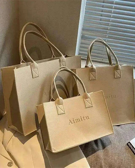 Personalized Felt Tote Bags for Moms - 100 Pcs Custom Logo Shopping Gift