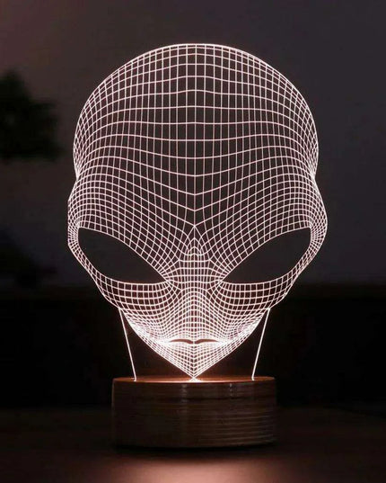 Alien 3D Optical Illusion LED Night Light - Vibrant Color-Changing Home Decor Piece