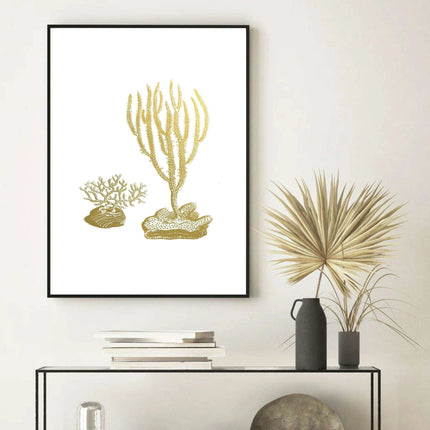 Serene Coastal Beauty: Golden Coral Tree Giclee Art Print for Stylish Home Decor
