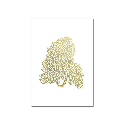 Serene Coastal Beauty: Golden Coral Tree Giclee Art Print for Stylish Home Decor