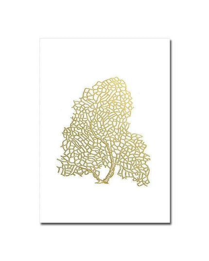 Serene Coastal Beauty: Golden Coral Tree Giclee Art Print for Stylish Home Decor