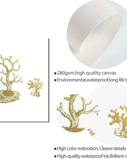 Serene Coastal Beauty: Golden Coral Tree Giclee Art Print for Stylish Home Decor