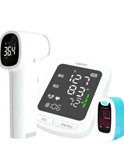 Automatic Blood Pressure Monitor, Pulse Oximeter & Infrared Thermometer Set