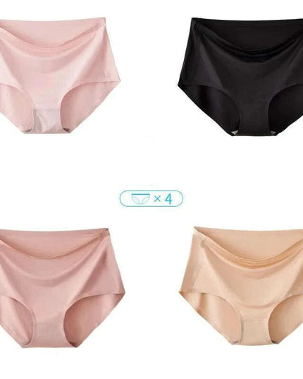 Set of 4 pcs - Silky Soft High Waist Seamless Underwear for Women - Breathable Plus Size 4XL Briefs